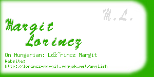 margit lorincz business card