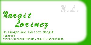 margit lorincz business card